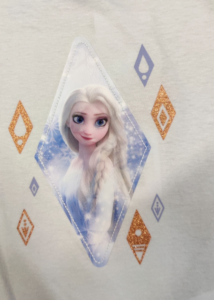 Frozen T-Shirt Weiß - Elsa in Eiskristall Hologram 2 Frozen T-Shirt Weiß - Elsa in Eiskristall Hologram 2